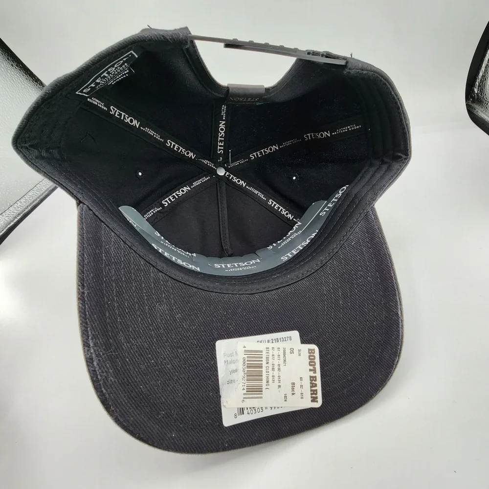 Stetson X Post‎ Malone Hat Studded Posty Ball Cap Black Adjustable Snapback NEW